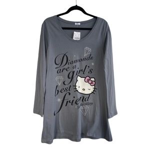 Hello Kitty PJ, NWT, size XL, “Diamonds are a girl’s best friend”